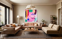 Load image into Gallery viewer, Juicy dreams Large statement abstract painting 155x155cm
