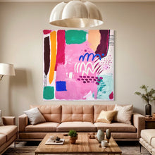 Load image into Gallery viewer, Juicy dreams Large statement abstract painting 155x155cm
