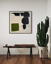 Load image into Gallery viewer, Green cube 100x100cm textured abstract painting
