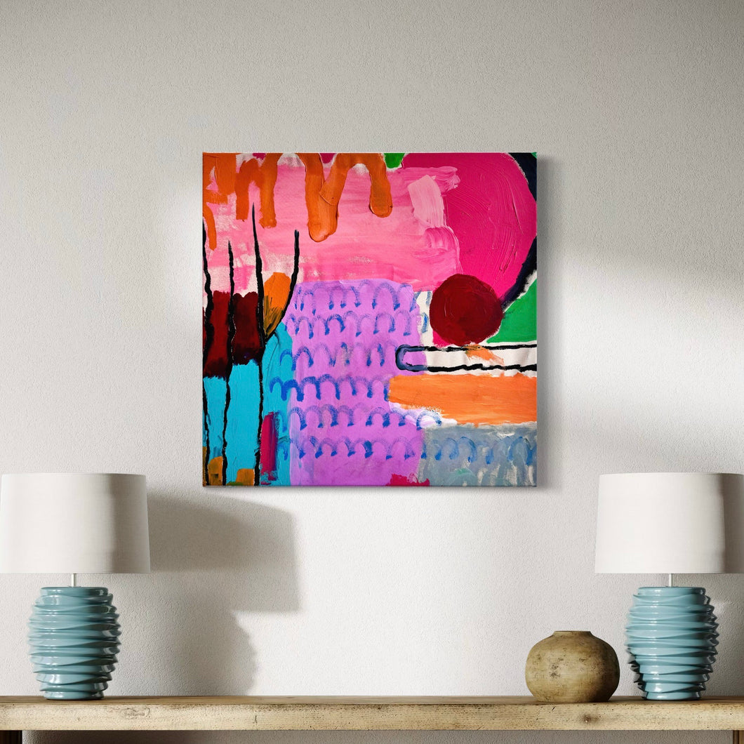 Juicy Fruit 2 - Vibrant abstract painting 75x75 cm