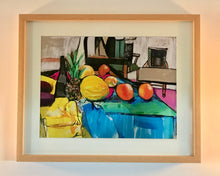 Load image into Gallery viewer, Still life 1 fruit on table, mixed media print. 52x42 run of 2
