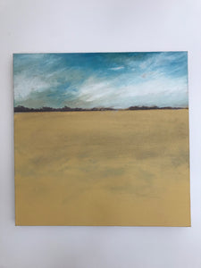 Yellow field with blue sky 50x50cm acrylic on canvas