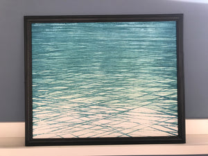 String waves. Acrylic on board 40x50 framed