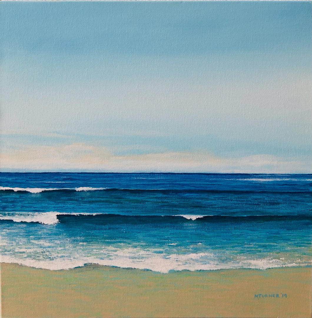 Big Blue 2. Oil on Canvass. One of Two Set. 41x41cm