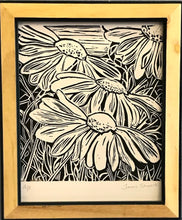 Load image into Gallery viewer, Daisies, Lino cut 25x30cm
