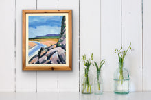 Load image into Gallery viewer, Acrylic shoreline, acrylic on canvas 45x55cm framed, run of 2.
