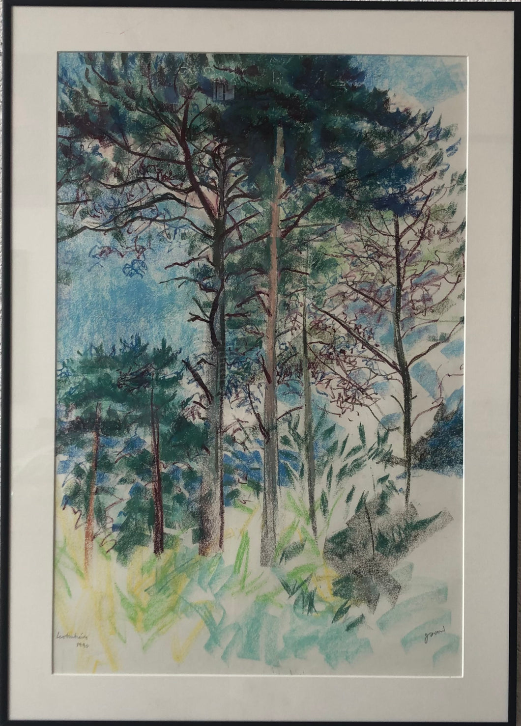 Tall trees 85x60 Pastel on paper 