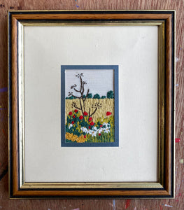 Garden tapestry 3 Framed handmade tapestry 21x18cm