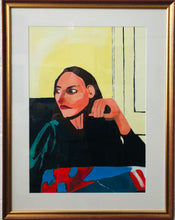 Load image into Gallery viewer, Quiz, Portrait of girl. Acrylic on paper framed. 72x57cm
